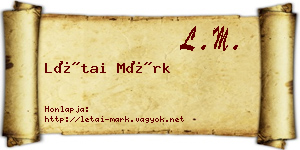 Létai Márk névjegykártya